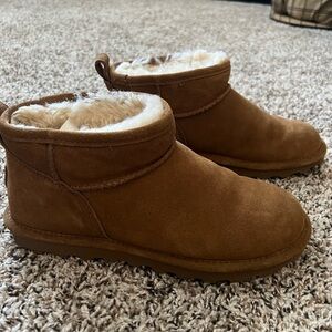 Bearpaw Brown Suede Shearling Ankle Boots